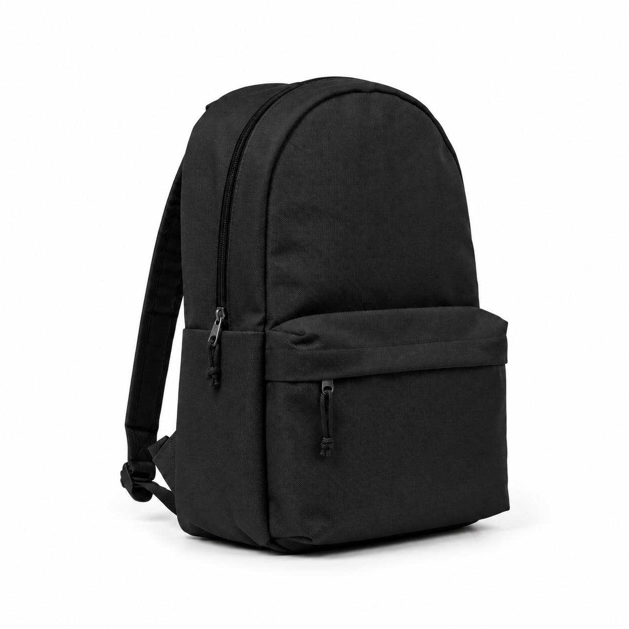 Plain Black School Backpack